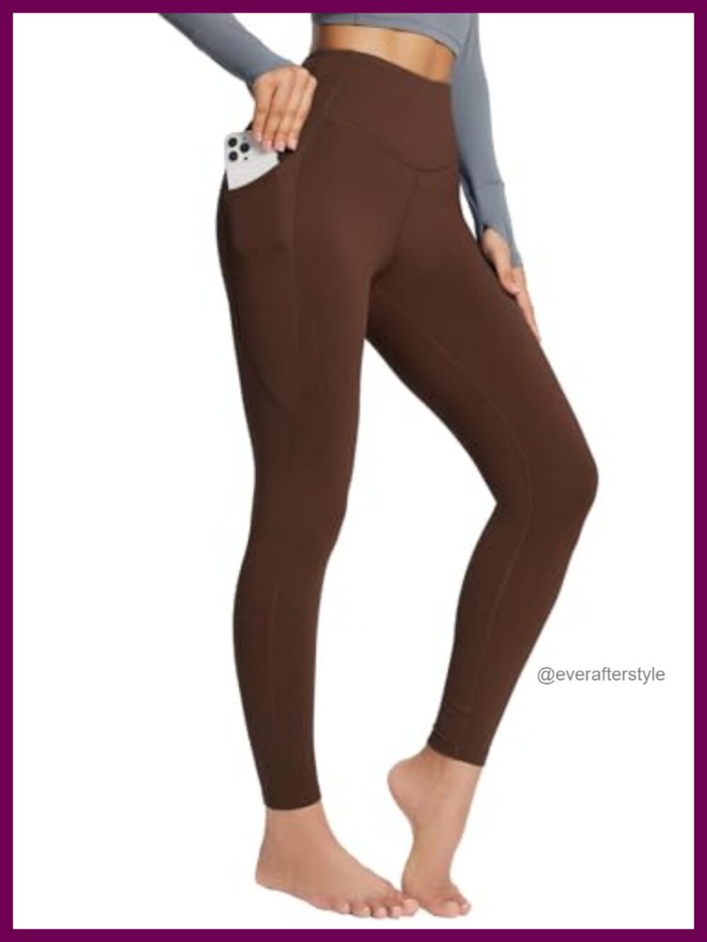 Fleece Lined High Waist Leggings with Pockets Thermal Yoga Running